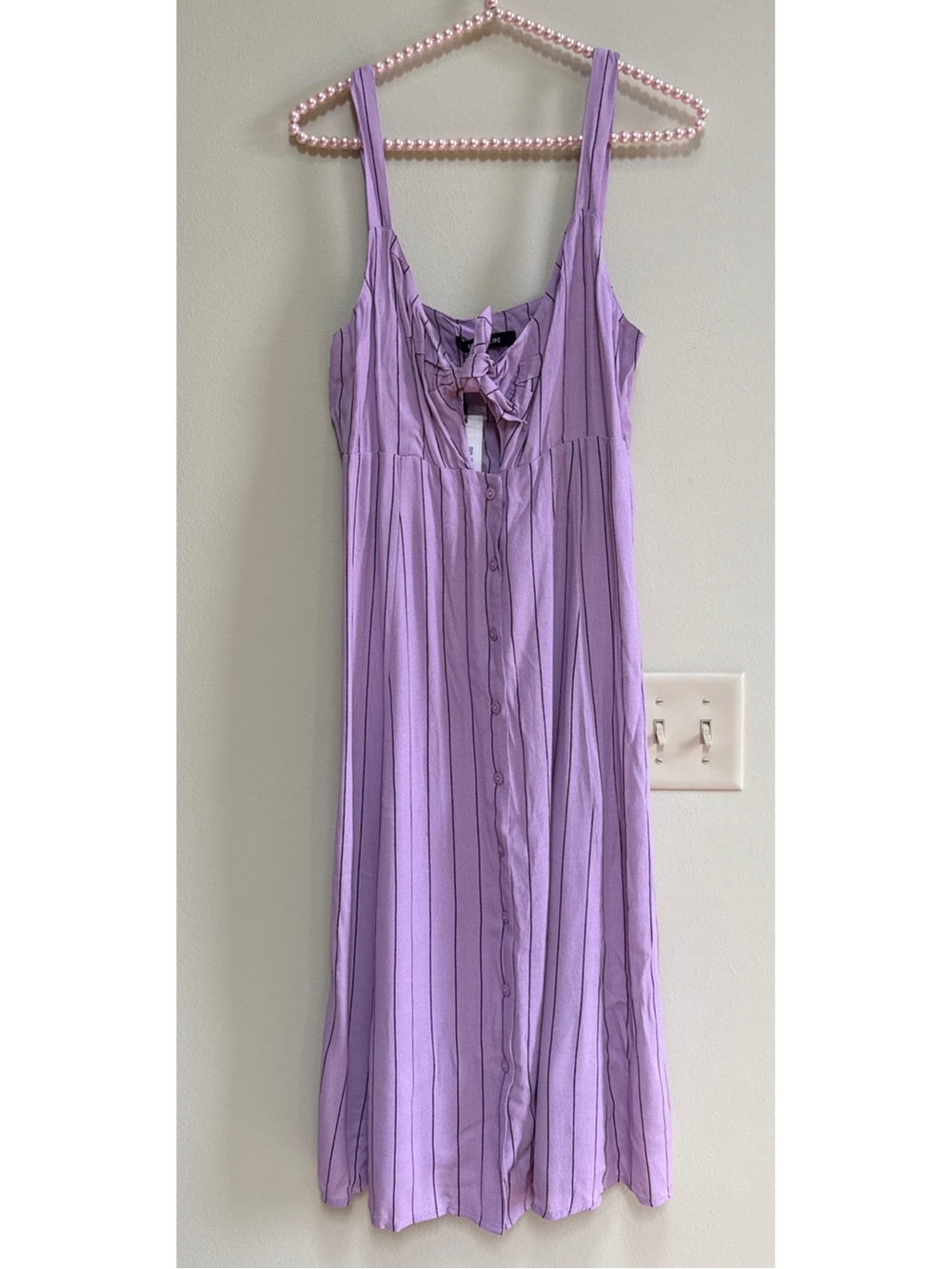 Striped Button Front Midi Dress